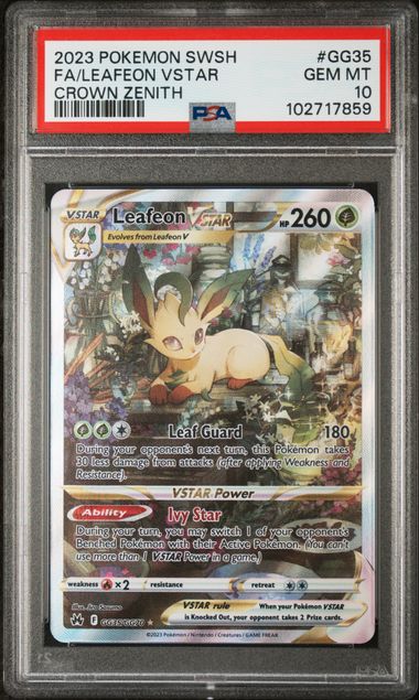 Leafeon VSTAR GG35/GG70 Sword & Shield: Crown Zenith PSA 10 102717859