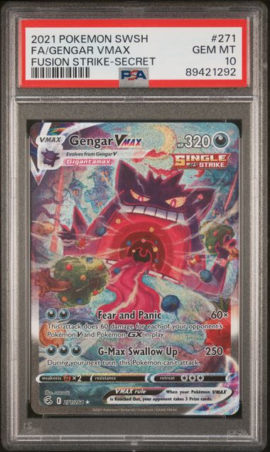Gengar VMAX 271/264 Fusion Strike PSA 10 89421292