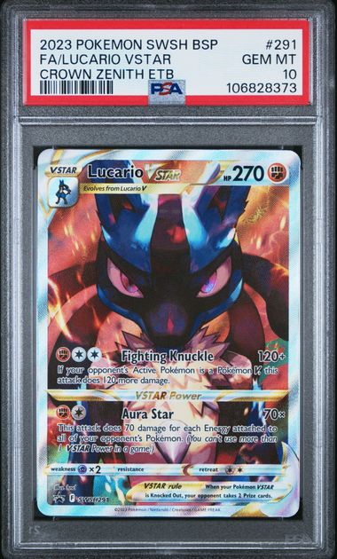 Lucario VSTAR SWSH291 Crown Zenith PSA 10 106828373
