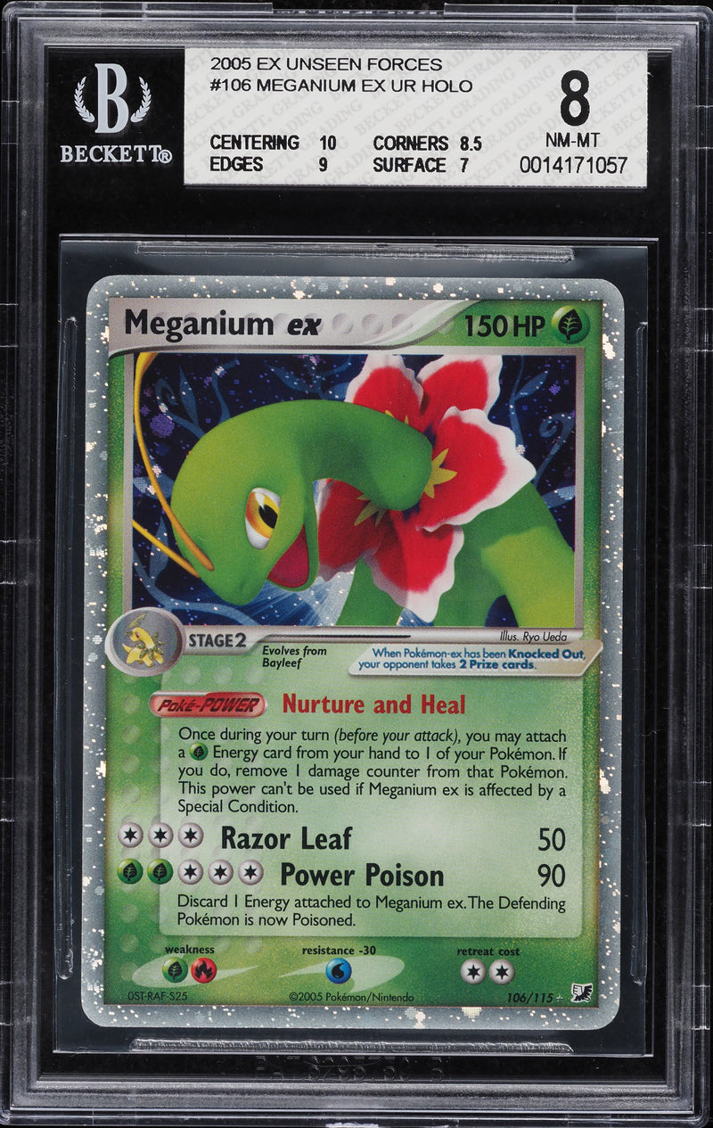 Meganium ex 106/115 Ex Unseen Forces BGS 8 0014171057