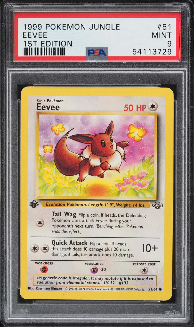 Eevee 51/64 Jungle 1st Edition PSA 9 54113729