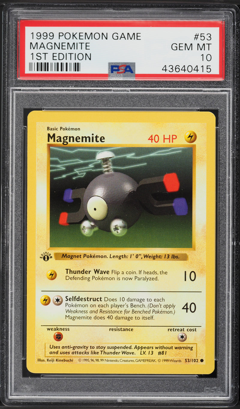 Magnemite 53/102 Base Set 1st Edition PSA 10 43640415