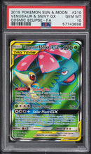 Venusaur & Snivy GX 210/236 Cosmic Eclipse PSA 10 57743698