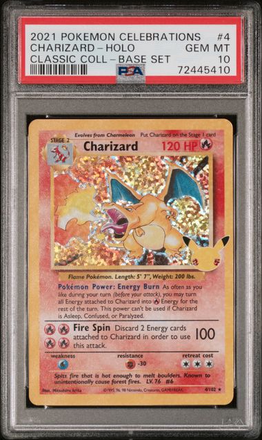 Charizard 4/102 Celebrations: Classic Collection PSA 10 72445410