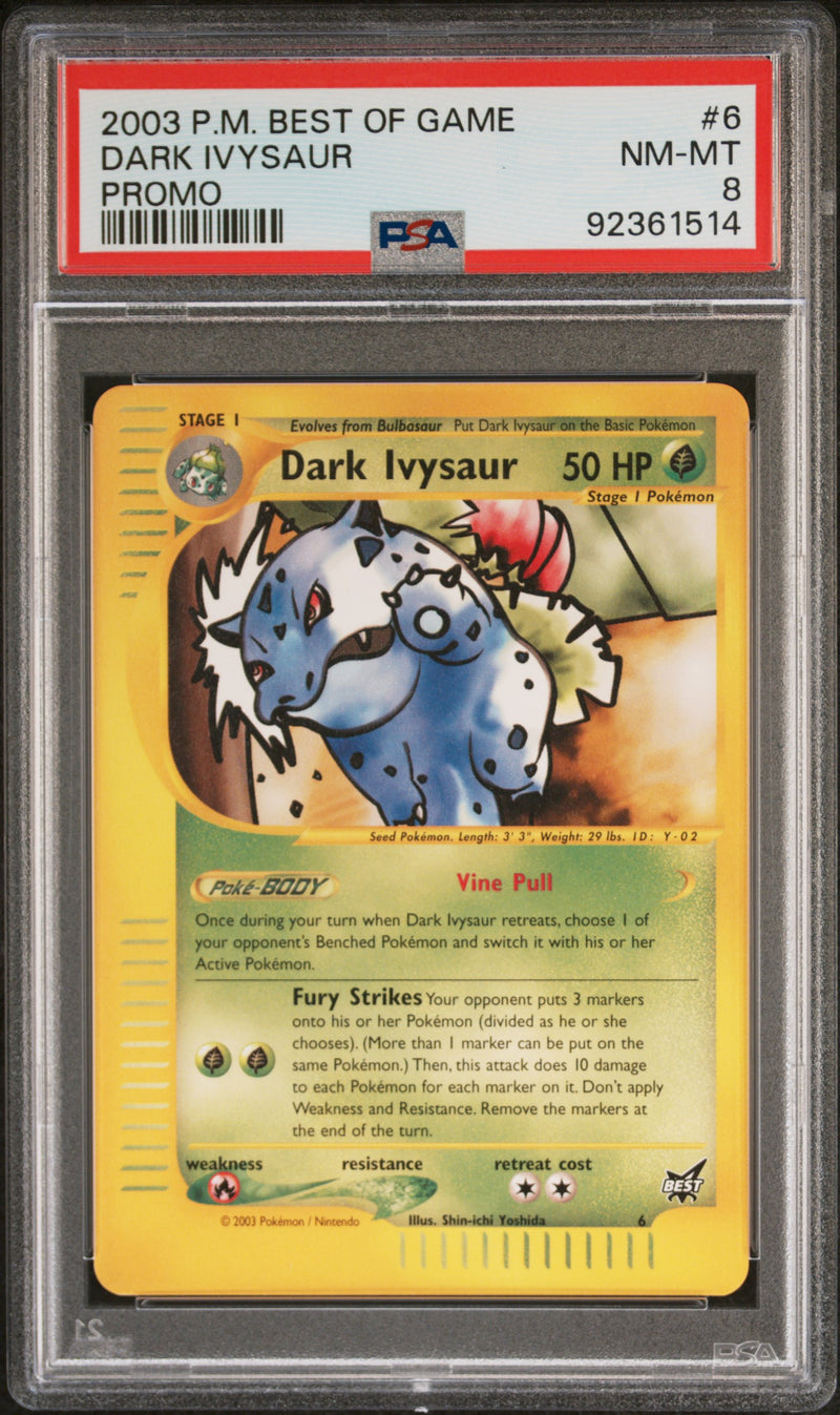 Dark Ivysaur 6 Best Black Star Promo PSA 8 92361514