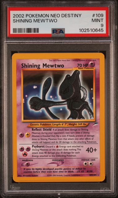 Shining Mewtwo 109/105 Neo Destiny PSA 9 102510645