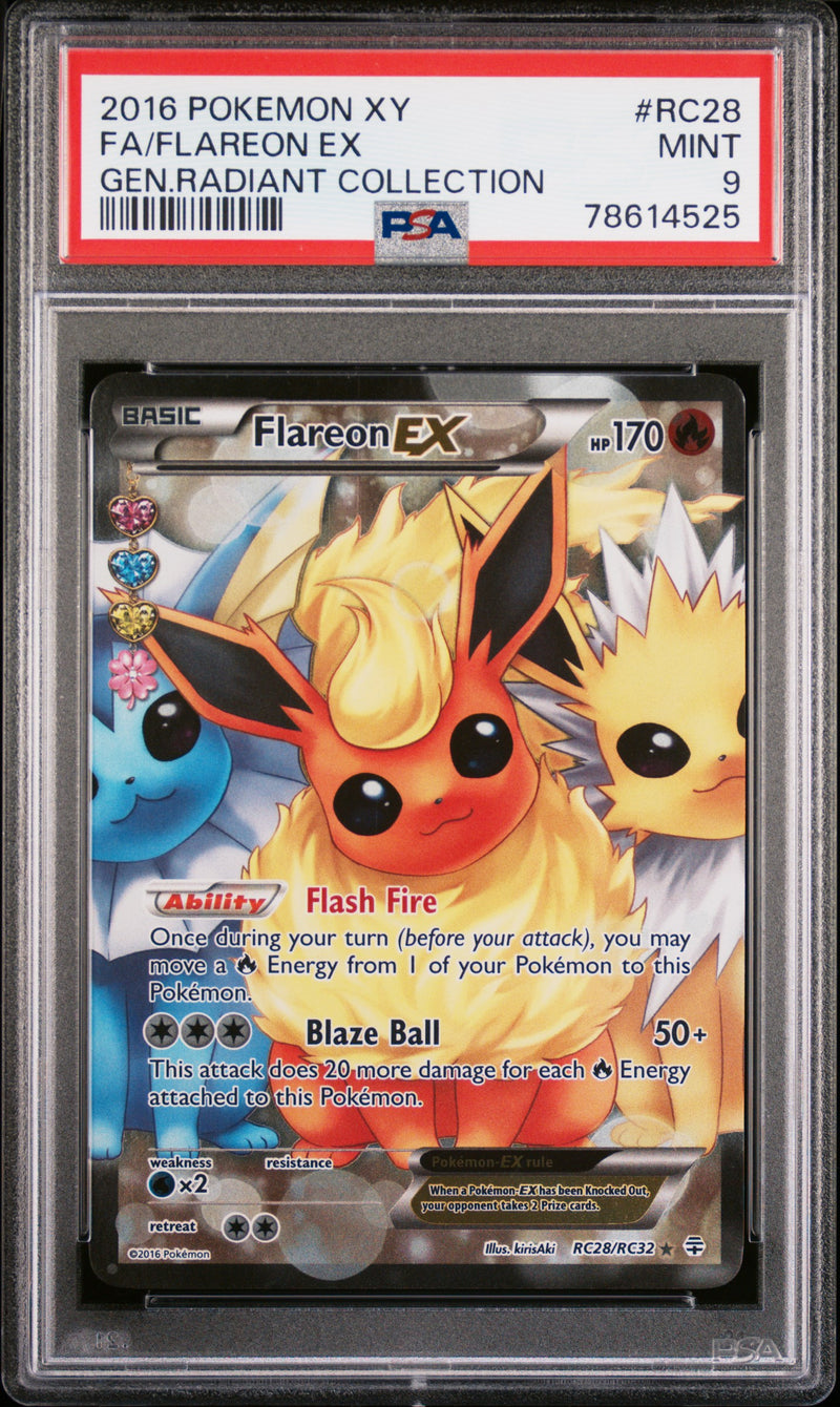 Flareon EX RC28/RC32 Generations Radiant Collection PSA 9 78614525