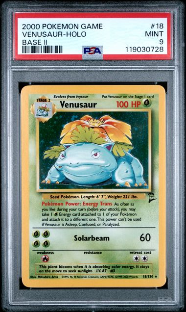 Venusaur - Holo 18/130 Base Set 2 PSA 9 119030728