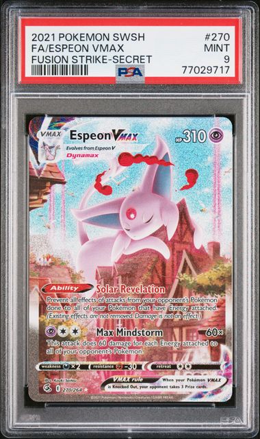 Espeon VMAX 270/264 Fusion Strike PSA 9 77029717