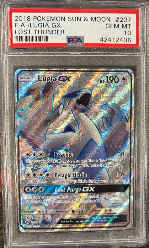 Lugia GX 207/214 Sun & Moon Lost Thunder PSA 10 42412436