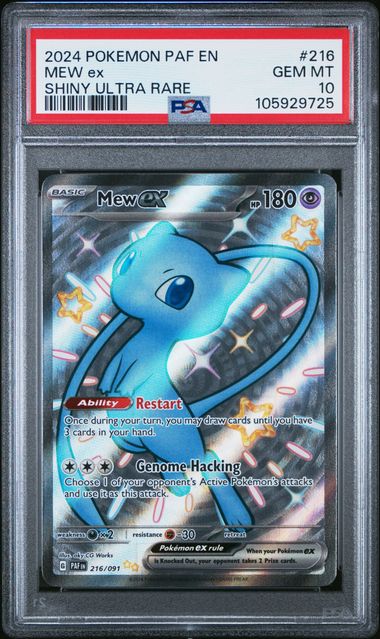 Mew ex 216 Paldean Fates Shiny Ultra Rare Holo PSA 10 105929725