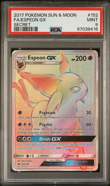 Espeon GX 152/149 Sun & Moon Base Set PSA 9 97038416