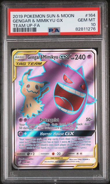 Gengar & Mimikyu GX 164/181 Team Up PSA 10 82811276