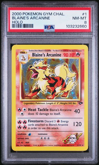 Blaine's Arcanine - Holo 1/132 Gym Challenge PSA 8 103232660