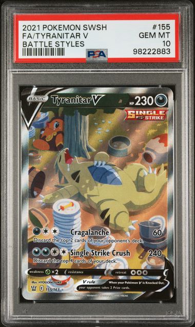 Tyranitar V 155/163 Sword & Shield: Battle Styles PSA 10 98222883