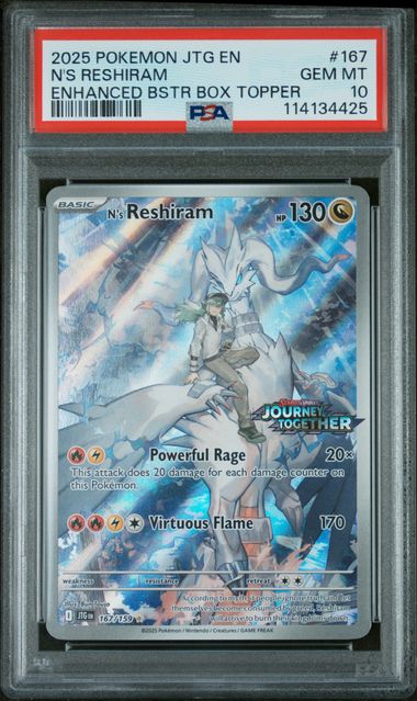 N's Reshiram 167/159 Journey Together Box Topper PSA 10 114134425