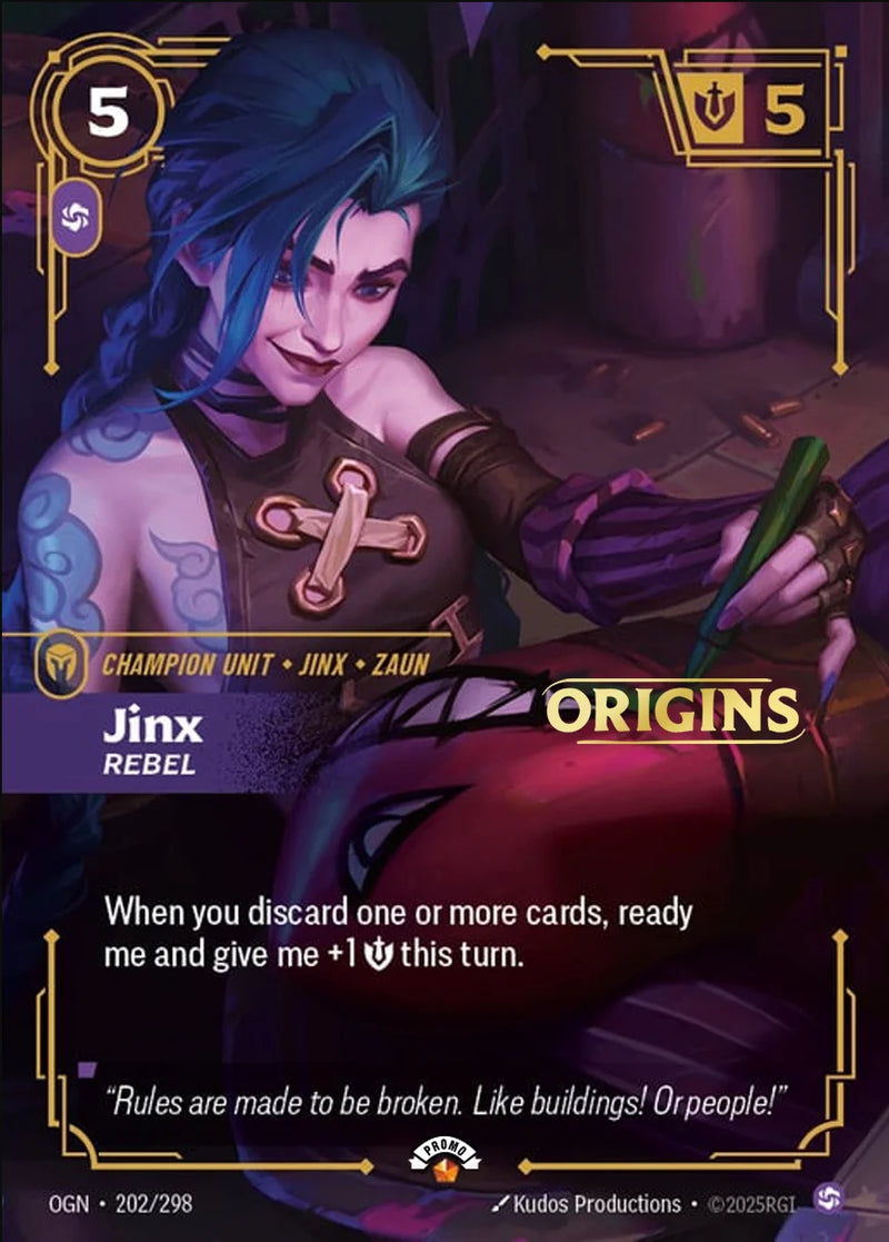 Jinx - Rebel (Stamped Promo) 202/298 RFTB1