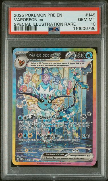 Vaporeon ex 149/131 Prismatic Evolutions PSA 10 110606736