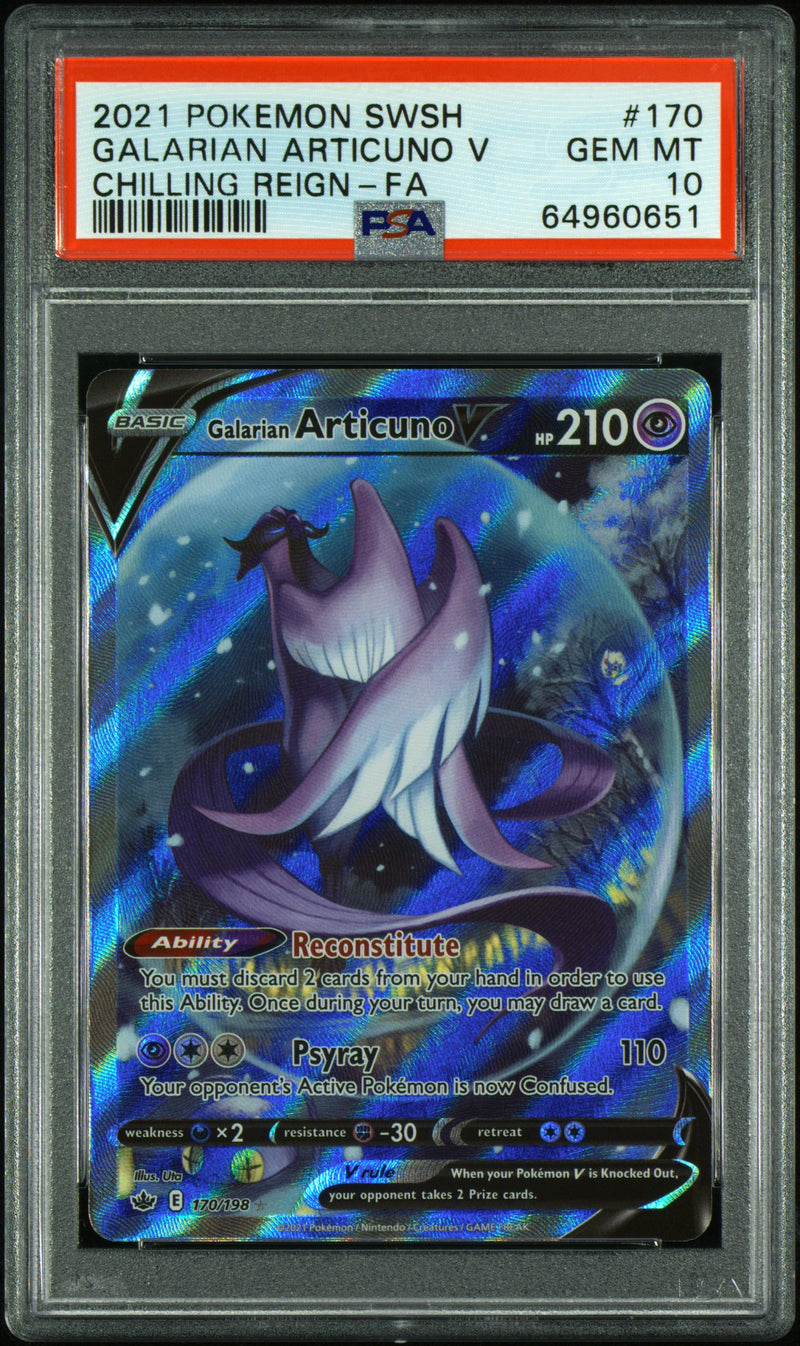 Galarian Moltres V 170/198 Chilling Reign PSA 10 64960651