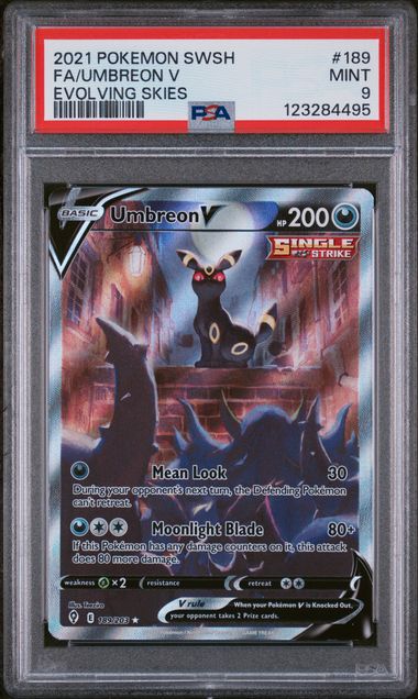 Umbreon V 189 Evolving Skies Full Art PSA 9 123284495
