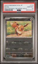 Eevee JPN 133/165 Master Ball Reverse Holo PSA 10 96528245