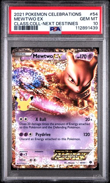 Mewtwo EX 54/99 Celebrations: Classic Collection PSA 10 112891439