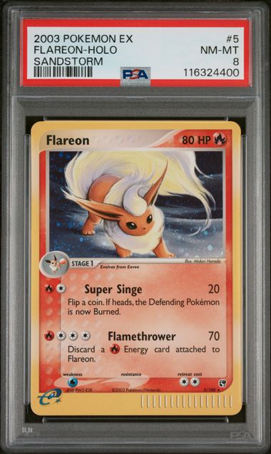 Flareon - Holo 5/100 Sandstorm PSA 8 116324400