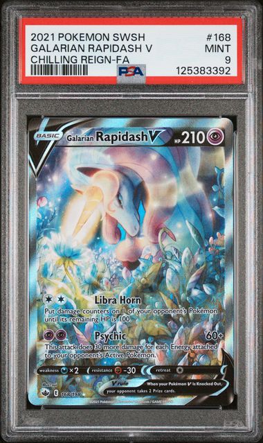 Galarian Rapidash V 168/198 Chilling Reign Full Art PSA 9 125383392