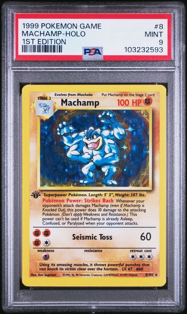 Machamp- Holo 8/102 Base Set 1st Edition PSA 9 103232593