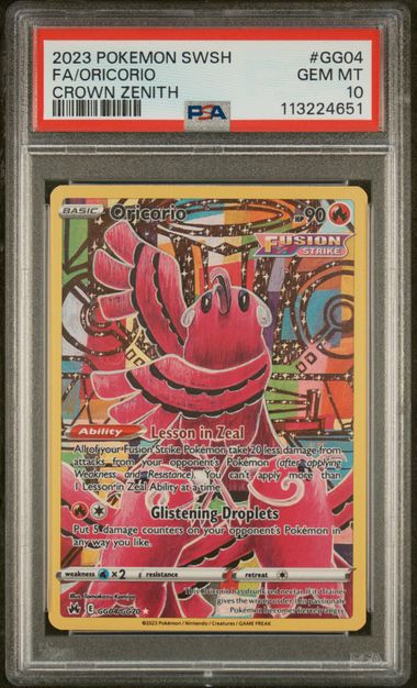 Oricorio GG04/GG70 Crown Zenith PSA 10 113224651