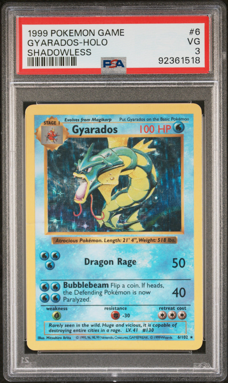Gyarados 6/102 Shadowless Base Set PSA 4 92361518