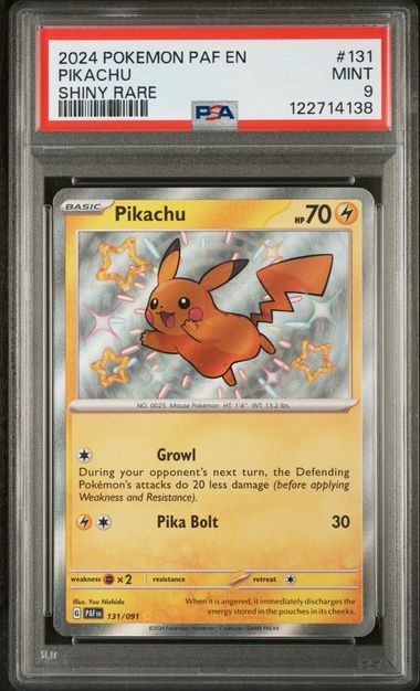 Pikachu 131/091 Paldean Fates PSA 9 122714138