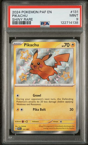 Pikachu 131/091 Paldean Fates PSA 9 122714138