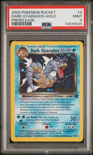 Dark Gyarados 8/82 Prerelease WOTC Promo Holo PSA 9 74815505