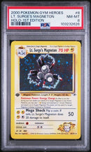 Lt. Surge's Magneton - Holo 8/132 Gym Heroes 1st Edition PSA 8 103232626