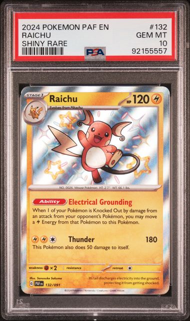 Raichu 132/091 Paldean Fates PSA 10 92155557