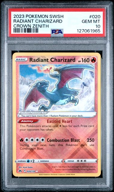 Radiant Charizard 020/159 SWSH Crown Zenith PSA 10 127061965