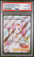 Pokemon Center Lady 185/185 Vivid Voltage Full Art PSA 10 81797588