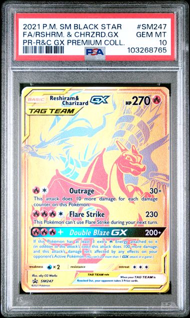 Reshiram & Charizard GX SM247 Black Star Promo PSA 10 103268765