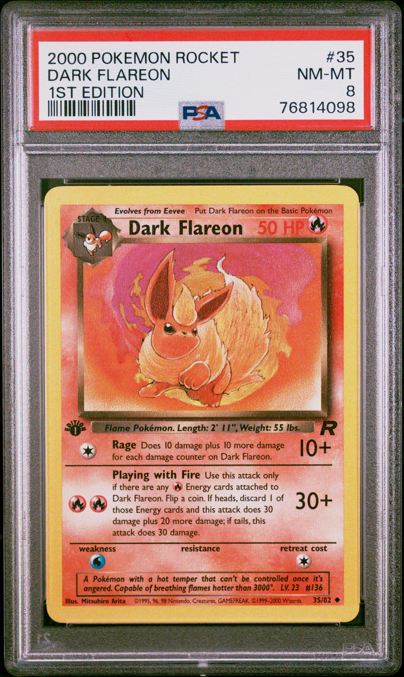 Dark Flareon 35/82 1st Edition Team Rocket PSA 8 76814098