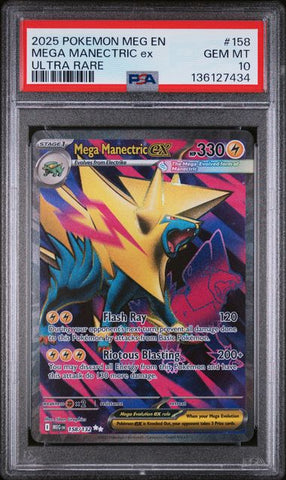 Mega Manectric ex 158/132 Mega Evolution PSA 10 136127434