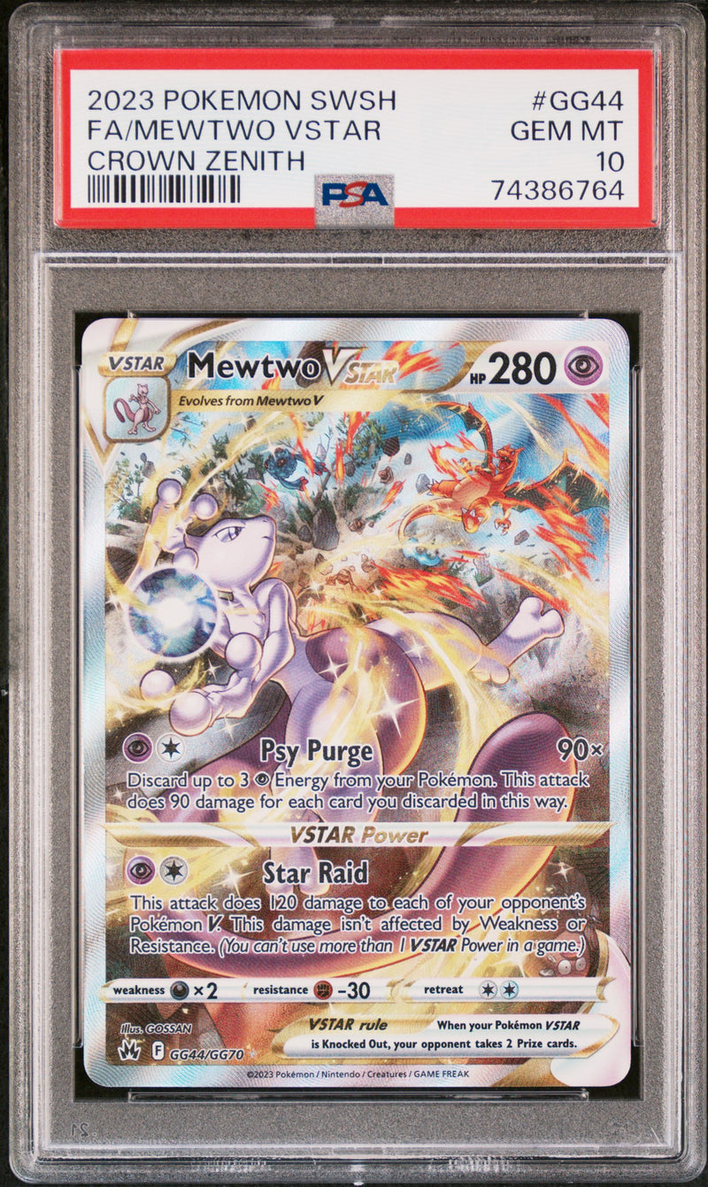 Mewtwo VSTAR GG44/GG70 Crown Zenith PSA 10 74386764