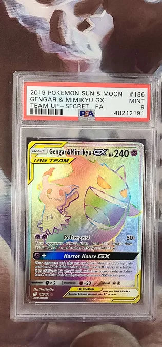 Gengar & Mimikyu GX 186/181 Sun & Moon: Team Up PSA 9 48212191