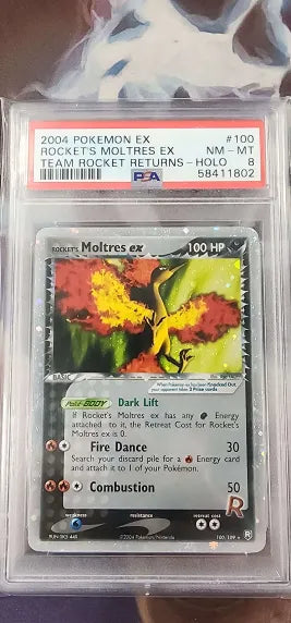 Rocket's Moltres ex 100/109 Team Rocket Returns PSA 8 58411802
