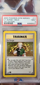 Lt. Surge 17/132 Gym Heroes 1st Edition PSA 9 60668427