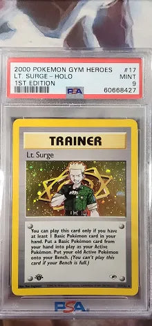 Lt. Surge 17/132 Gym Heroes 1st Edition PSA 9 60668427