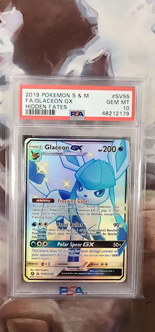 Glaceon GX SV55/SV94 Sun & Moon: Hidden Fates PSA 10 48212179