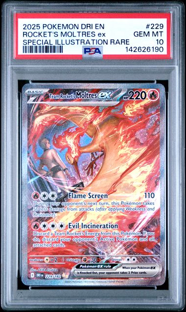 Team Rocket's Moltres ex 229/182 Destined Rivals PSA 10 142626190