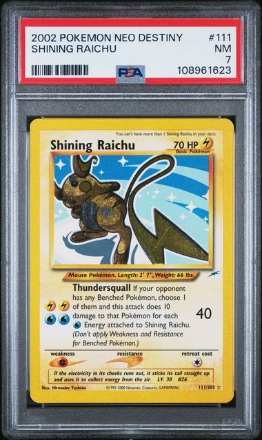 Shining Raichu 111/105 Neo Destiny PSA 7 108961623