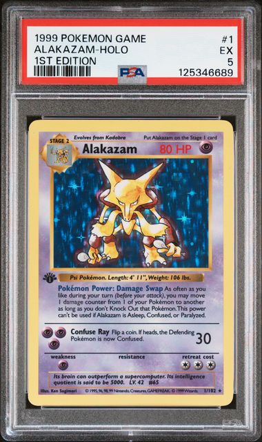 Alakazam - Holo 1/102 Base Set 1st Edition PSA 5 125346689